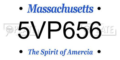 5VP656 Massachusetts License Plate