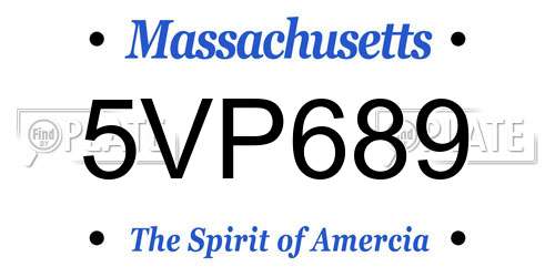 5VP689 Massachusetts License Plate