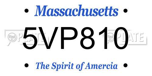 5VP810 Massachusetts License Plate