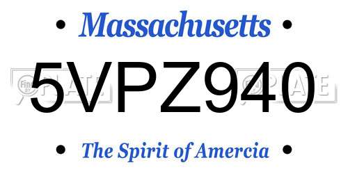 5VPZ940 Massachusetts License Plate