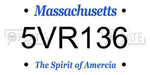 5VR136 Massachusetts License Plate