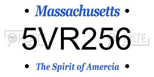 5VR256 Massachusetts License Plate