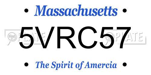 5VRC57 Massachusetts License Plate