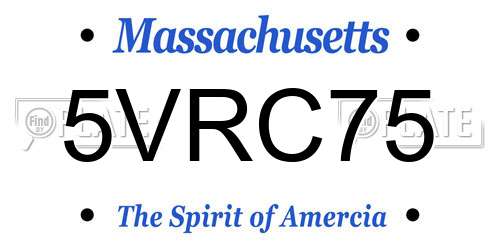 5VRC75 Massachusetts License Plate
