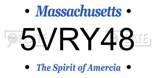 5VRY48 Massachusetts License Plate