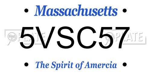 5VSC57 Massachusetts License Plate