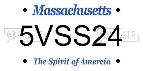 5VSS24 Massachusetts License Plate