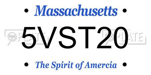 5VST20 Massachusetts License Plate