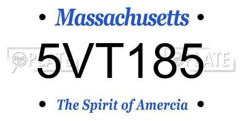 5VT185 Massachusetts License Plate
