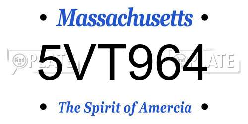5VT964 Massachusetts License Plate
