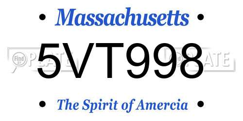 5VT998 Massachusetts License Plate