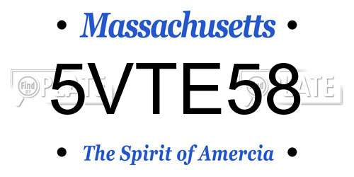5VTE58 Massachusetts License Plate