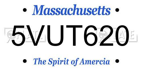 5VUT620 Massachusetts License Plate