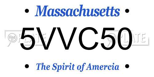 5VVC50 Massachusetts License Plate