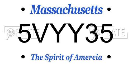 5VYY35 Massachusetts License Plate