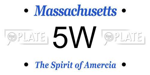 5W Massachusetts License Plate