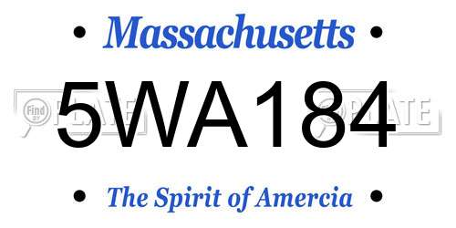 5WA184 Massachusetts License Plate