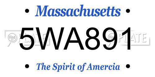 5WA891 Massachusetts License Plate