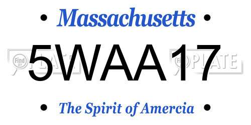 5WAA17 Massachusetts License Plate