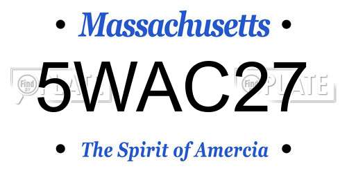 5WAC27 Massachusetts License Plate