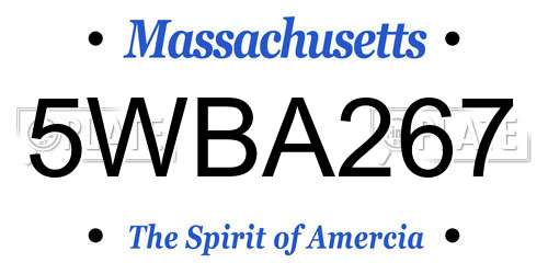 5WBA267 Massachusetts License Plate