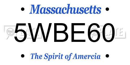 5WBE60 Massachusetts License Plate