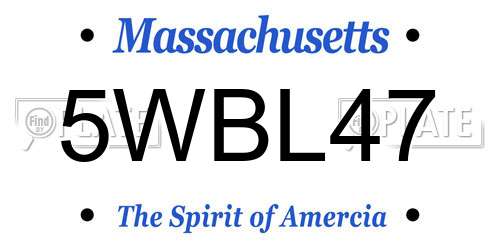 5WBL47 Massachusetts License Plate
