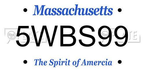 5WBS99 Massachusetts License Plate