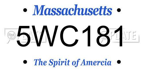 5WC181 Massachusetts License Plate