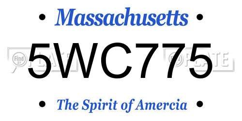 5WC775 Massachusetts License Plate