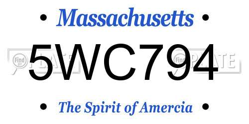 5WC794 Massachusetts License Plate