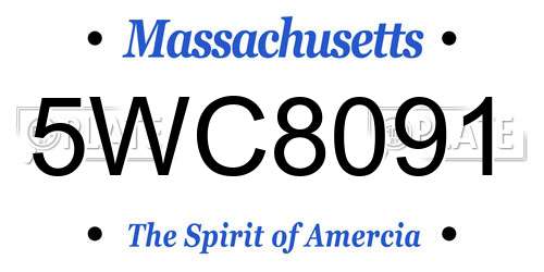 5WC8091 Massachusetts License Plate