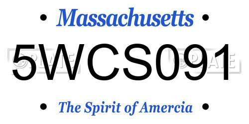 5WCS091 Massachusetts License Plate