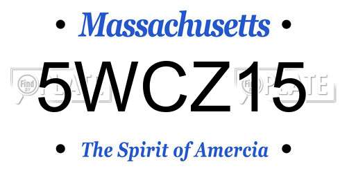 5WCZ15 Massachusetts License Plate