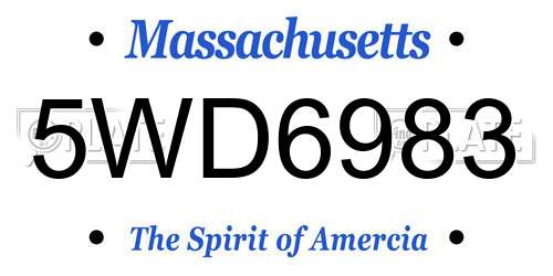 5WD6983 Massachusetts License Plate