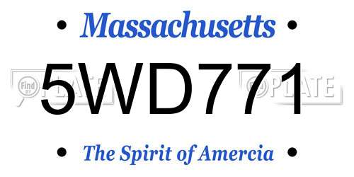 5WD771 Massachusetts License Plate