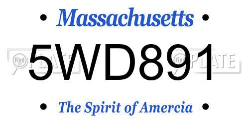 5WD891 Massachusetts License Plate