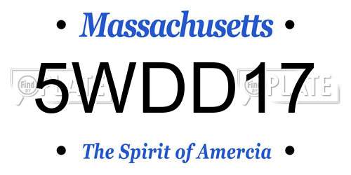 5WDD17 Massachusetts License Plate