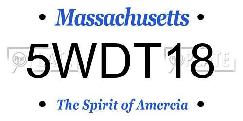 5WDT18 Massachusetts License Plate