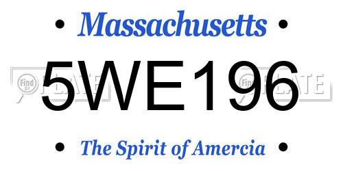 5WE196 Massachusetts License Plate