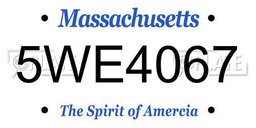 5WE4067 Massachusetts License Plate