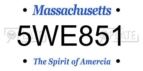 5WE851 Massachusetts License Plate