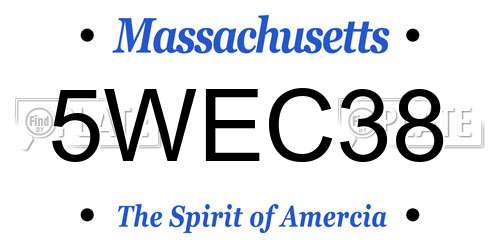 5WEC38 Massachusetts License Plate