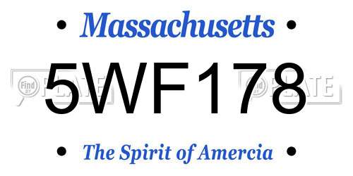 5WF178 Massachusetts License Plate
