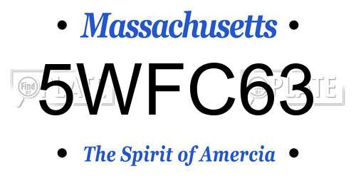 5WFC63 Massachusetts License Plate