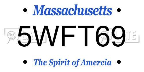 5WFT69 Massachusetts License Plate