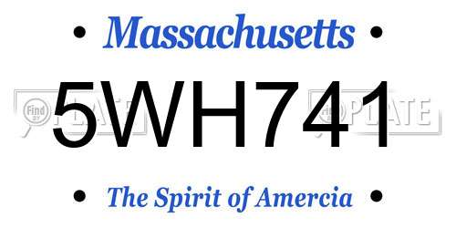5WH741 Massachusetts License Plate