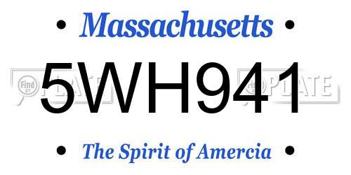 5WH941 Massachusetts License Plate