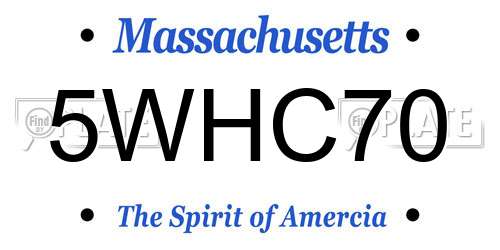 5WHC70 Massachusetts License Plate
