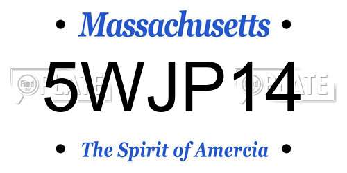 5WJP14 Massachusetts License Plate